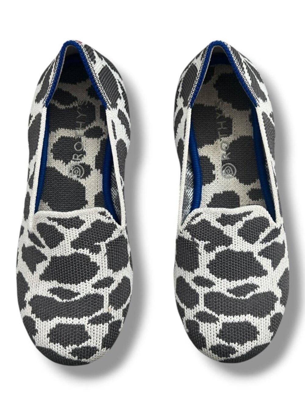 Rothy's Girls Cowgirl Animal Print Knit Slip-On Loafer Shoe Size 1
